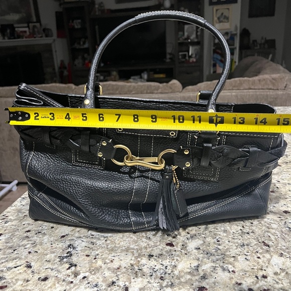 Coach Hampton Black Shoulder Bag/satchel with Braided creed patch M0693-10531 - Picture 14 of 17